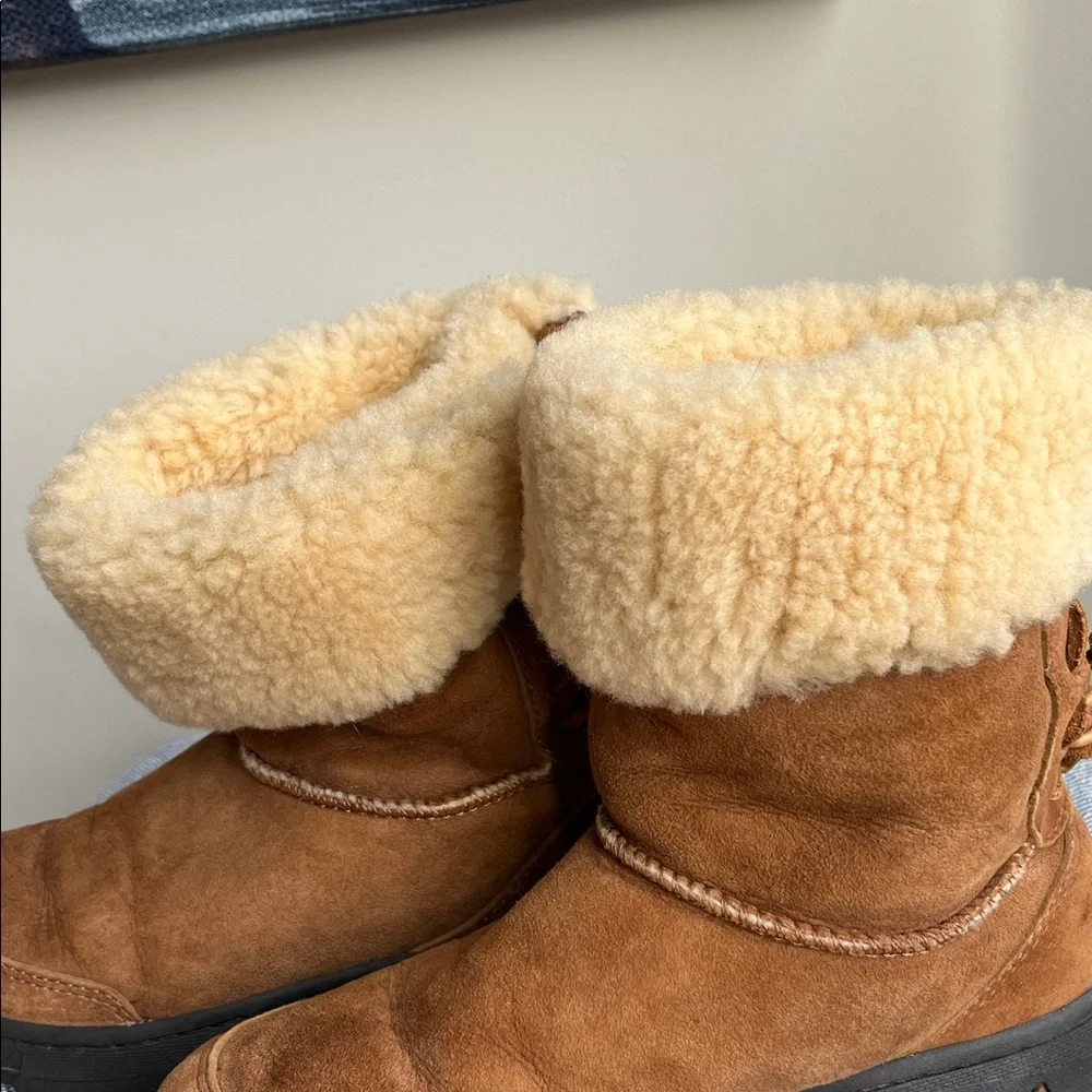 Ugg Ultimate Bind Boots 5219 Lace‎ Up Back Beads Sheepskin Fur Australia